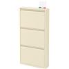 MOHOME Scarpiera Salvaspazio Slim Metallo Made in Italy 3 Ante Avorio Dimensioni 105 x 50 x 14 cm Ripiani a Ribalta Sincronizzati Porta Scarpe Assemblata Ingresso Camera