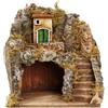 Chianese Presepe Artigianale in Legno Resina e Pietra, Multicolore, Tema Religioso, Stile Classico, 30x25x36 cm, Decorazione Natalizia, da Tavolo