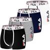 Fila Mutande Boxer Uomo Cotone, Set da 4, Grigio A (M)