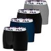 Fila Mutande Boxer Uomo Cotone, Set da 4, Grigio A1 (2XL)
