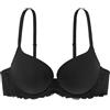 Dorina Claire Reggiseno Super Push-Up Demi, con Ferretto, Coppe Modellate, Micro Fibra Morbida e Dettagli in Pizzo Sensuale, Nero