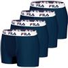 Fila Mutande Boxer Uomo Cotone, Set da 4, Blu NV (XL)