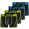 FREEGUN Boxer Mutande Uomo Aktiv, Set da 4, Nero 360D (XL)