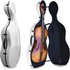 yinfente Custodia per violoncello 4/4 in fibra di carbonio con manico incorporato, guscio rigido con serratura e cinghie per zaino, ruote impermeabile e leggera, custodia rigida per violoncello 4/4
