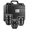 Walimex Pro VCSC - Set di base per obiettivo per micro quattro terzi (incl. obiettivo 24 mm, 50 mm, 85 mm, custodia protettiva), colore: Nero