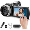 Vmotal Videocamera digitale 4K, 2026 aggiornata con telecomando e touch screen e messa a fuoco automatica, videocamera digitale per vlogging su Youtube, 48 MP foto 4K 60 FPS, con telecomando/batteria