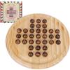 GOTHINK Gioco Solitaire Classico in Legno Massivo Gomma, Tavolo da Gioco Fatto a Mano con 33 Biglie di Legno Levigate, Gioco di Strategia Mentale per Bambini e Adulti, Gioco da Tavolo Monopersonale Educativo