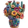 Jigfoxy Puzzle in legno per adulti, puzzle in legno di cactus fiorito, puzzle unico in legno, regalo di Natale per famiglia e amici, L-34 x 26,9 cm, 180 pezzi