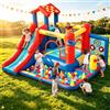 GYMMALL Castello Gonfiabile per Bambini - Gioco Multifunzione 8 in 1 con Scivolo, Parete da Arrampicata, Trampolino e Ventilatore 370W, Ideale per Uso Interno ed Esterno