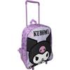 CARTOON Zaino Trolley Kuromi Sanrio 28 cm con Maniglia Estensibile