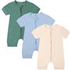 amropi Neonato Bimba Bimbo Pagliaccetto 3 pezzi Pigiama Manica Corta Jumpsuit Cerniera Tutine