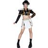 OSIAS Donna Zoey Cosplay Costume Abito da Palco Dorato Nero con Design con Paillettes