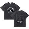 Generico T-Shirt Grafica alla Moda T-Shirt Nera Lavata 2026-27LIVETOUR Stampa Streetwear A Maniche Corte Top Uomo Donna Camicie(Black B,L)