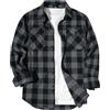 zitysport Camicia da Uomo a Quadri Maniche Lunghe Camicia da Flanella Stile Boscaiolo con Tasche sul Petto Calda Ideale per Lavoro All'aperto Tempo Libero vestibilità Regolare(Grigio Scuro L)