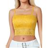 Avidlove Bralette da donna in pizzo con spalline sottili, Giallo, M