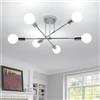 Comely 6 Luci Lampada da Soffitto Vintage, E27 Plafoniera Soffitto Moderno | Lampadario Industrial in Metallo per Soggiorno Camera da Letto Cucina Corridoio, Cromo