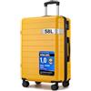 Shavont Valigia Media Rigida in ABS, Trolley Leggero con 4 Ruote Doppie 360° Silenziose, Serratura Integrata, Valigia da Viaggio 66x45x26,5 cm (66 cm, Giallo)
