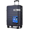 Shavont Valigia Media Rigida in ABS, Trolley Leggero con 4 Ruote Doppie 360° Silenziose, Serratura Integrata, Valigia da Viaggio 66x45x26,5 cm (66 cm, Marina Militare)