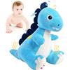 Tokiyis Giochi Neonato 6 Mesi, Dinosauro Peluche Interattivo Musicale Strisciare per Tummy Time, Giocattolo per Imparare a Strisciare da 6 7 8 9 10 12 Mesi, Regalo per Bambini Giocattolo 1 2 3 Anni
