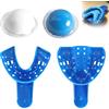 QAWSAF Set di impronte dentali a casa,Cemento dentale, Kit di Impressione Dentale Vassoi E 4 Stucco In Silicone,Impronta Dentale Set Intonaco,Protesi Fai Da Te Per Fabbricazione,Dentisti,Plastica