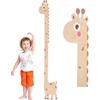OUGPIU Metro graduato per bambini, 180 cm, in legno personalizzato, graziose giraffe, decorazione da parete e regali di Natale per ragazzi e ragazze (legno)