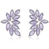 Clearine - Orecchini a lobo con zirconia per matrimonio e ballo di fine anno, orecchini a marquise per damigelle e donne, tonalità chiara e argento, Zirconia cubica