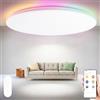 Yeelight Plafoniera LED Soffitto Smart con Retroilluminazione RGBCW, 60cm 50W Lampada da Soffitto Dimmerabile Montaggio Rapido, 4500LM, 16M Colori, 2700K-6500K, Alexa/Google, Lampadario Soggiorno