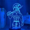 Jilijia Anime Meliodas Night Lights Ban/Lion's Sin of Pride Figura Modello Notturna Lampada da Tavolo LED 3D Touch Remote Control USB Moon Light Room Decor