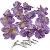 Urier 10 fiori di iris artificiali, fiori di seta per artigianato con clip, fiori finti tropicali, decorazioni per torte, ghirlande, decorazioni per matrimoni, feste di compleanno, regali (10, viola)