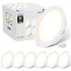 LVWIT Faretti LED da Incasso per Cartongesso, Faretti da Incasso 18W, Faretto a LED da Incasso, 1980 Lumen, Luce Naturale 4000K, Faretto LED Soffitto per Soggiorno, Diametro Foro Ø145-155mm, Set di 6