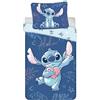 sarcia.eu DISNEY Stitch DOPPIO LATO, biancheria da letto per ragazzi con cerniera, 100% COTONE 140x200+70x90cm OEKO-TEX (formula 14)