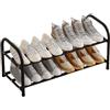 CNKHDZ Scarpiera stretta estraibile salvaspazio espandibile da 45 a 83 cm Armadio per scarpe nero Scarpiera per ingresso, corridoio, ingresso esterno (Nero, 1 pezzo/2 ripiani)