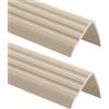 ProfiPVC Set di 2 Profili per gradini paraspigolo elastici PVC 50x40mm 110cm Beige | Striscia antiscivolo per scale, protezione bordi, autoadesivo, facile da tagliare e installare