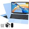 NOTODD PC Portatile Win11 Computer Portatile Notebook 14 Pollici 256GB SSD Expansion 1TB 5000mAh, Laptop con 5G WiFi CPU N4020 (fino a 2.8 GHz) BT4.2 Mouse Wireless & Membrana per tastiera italiana -Blu