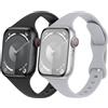 Wowstrap Cinturino per Apple Watch 40mm 41mm 38mm,Cinturini iWatch 44mm 45mm 42mm 46mm Ultra/2 49mm Donne/Uomini,Cinturino Sport in Silicone Sottile E Morbido per Apple Watch Serie10 9 8 7 6 5 4 3 SE 1/2,2PCS