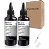 Hallosun 2 cartucce di inchiostro nero da 100 ml, compatibili con stampanti HP, Canon, Epson, Brother, Lexmark, compatibili con cartucce d'inchiostro ricaricabili con sistema CISS CISS, 1 siringa, 1