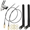 JinRuiCPeng Confezione Da 2 Antenne Wifi M.2 2,4 Ghz 5 Ghz 5,8 Ghz 3 Dbi Mimo Connettore Rp-Sma + 2 Cavi Ngff Ipex4 a Rp-Sma Da 30 Cm, Per Adattatore Wifi M.2 Ngff Laptop Mini Pc, Antenna Sma