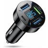 Yowfond Caricatore rapido da auto USB C a 4 porte per accendisigari, 50 W QC3.0 PD con voltmetro LED, presa USB 12 V, compatibile con iPhone, Android, Samsung, tablet e tutti gli smartphone