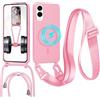 GoodcAcy Cover Magnetica Silicone per Samsung Galaxy S25 Edge con Cordino,Pink | custodia Compatibile con MagSafe,Custodia con Laccio Collana Tracolla Collo Sottile TPU Antiurto Protettiva Case con Corda