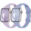 Wowstrap Cinturino per Apple Watch 40mm 41mm 38mm,Cinturini iWatch 44mm 45mm 42mm 46mm Ultra/2 49mm Donne/Uomini,Cinturino Sport in Silicone Sottile E Morbido per Apple Watch Serie10 9 8 7 6 5 4 3 SE 1/2,2PCS