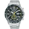 Lorus Orologio analogico al quarzo da uomo con bracciale in pelle e metallo, Argento - RM397HX9