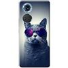 Mixroom - Cover Custodia Back case In TPU Silicone Morbido Per Huawei Honor 50 Fantasia Gatto Occhiali D59