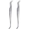 Generic Confezione da 2 pinzette per rimuovere zecche in acciaio inox, a doppia estremità, gancio per rimuovere insetti per animali domestici, accessori per il primo soccorso per cani e gatti, accessori per