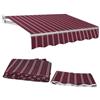 Generic Telo di Ricambio per Tende da Sole, Tela Parasole in Poliestere Impermeabile e Protezione Solare a Strisce Rosse per Terrazza, Balcone, Cortile, Negozio(285x200cm)