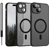 YUANDMI Cover Magnetica per iPhone 14 Plus Compatibile con MagSafe, Custodia per iPhone 14 Plus Traslucida Opaca Case Ultra-Sottile Anti-Scivolo Resistente ai Graffi, Nero