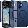YUANDMI Cover Magnetica per iPhone 17 Compatibile con MagSafe, Custodia Per iPhone 17 Traslucida Opaca Case Ultra-Sottile Silicone Anti-Scivolo Resistente ai Graffi, Blu Scuro