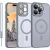 YUANDMI Cover Magnetica per iPhone 15 Pro Max Compatibile con MagSafe, Custodia per iPhone 15 Pro Max Traslucida Opaca Case Ultra-Sottile Anti-Scivolo Resistente ai Graffi, Grigio Titanio