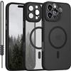 YUANDMI Cover Magnetica per iPhone 16 Pro Cover con MagSafe, Custodia Per iPhone 16 Pro Traslucida Opaca Case Ultra-Sottile Silicone Anti-Scivolo Resistente ai Graffi, Nero