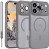 YUANDMI Cover Magnetica per iPhone 17 Pro Max Compatibile con MagSafe, Custodia Per iPhone 17 Pro Max Traslucida Opaca Case Ultra-Sottile Silicone Anti-Scivolo Resistente ai Graffi, Grigio Titanio