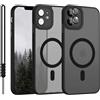 YUANDMI Cover Magnetica per iPhone 11 Cover con MagSafe, Custodia Per iPhone 11 Traslucida Opaca Case Ultra-Sottile Silicone Anti-Scivolo Resistente ai Graffi, Nero